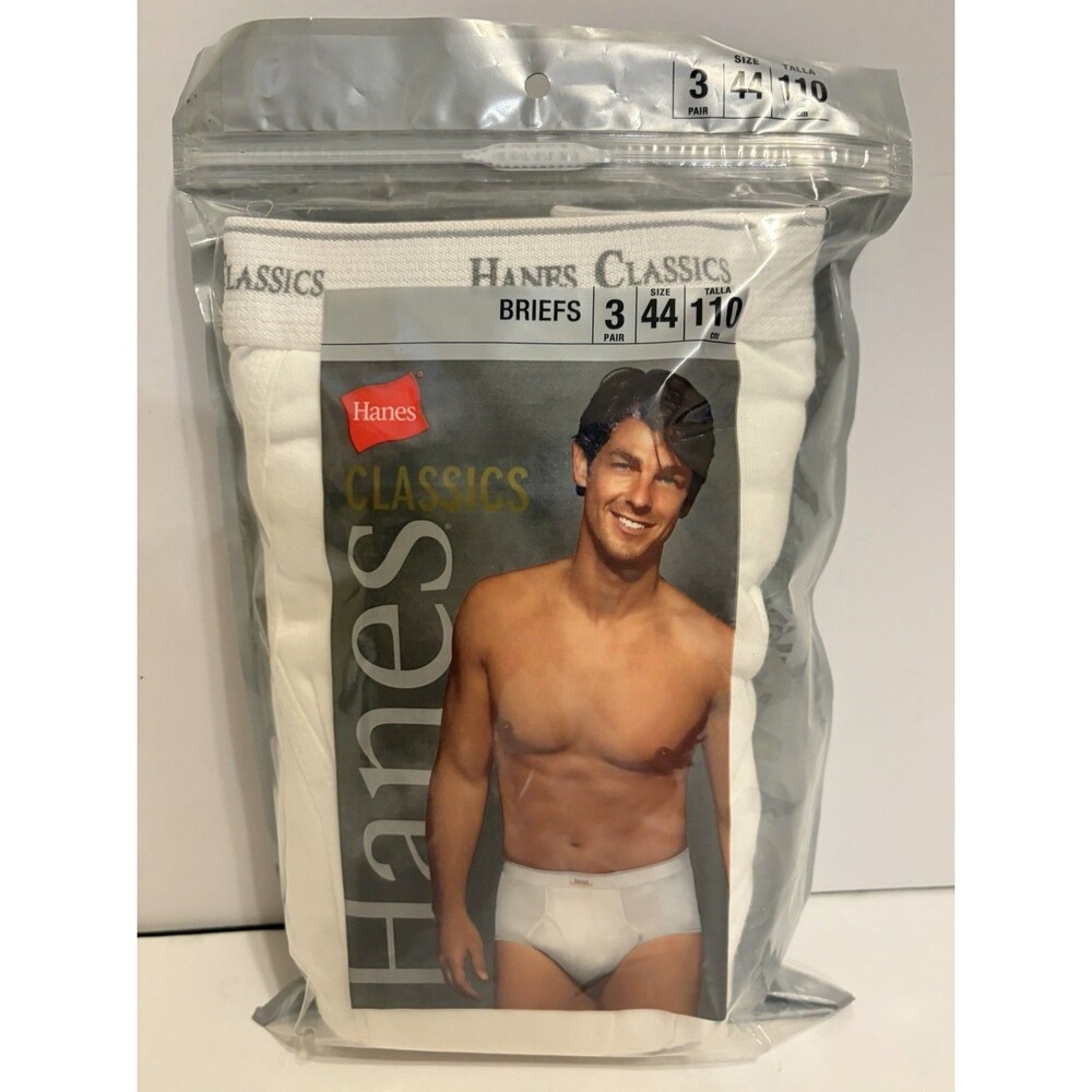 Hanes Classics Briefs Full Cut Cotton 7760 White Men’s 44 Vintage 2004 NIP